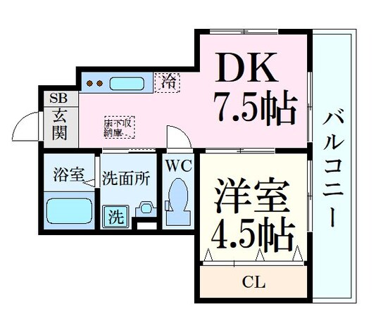 メゾンカリーノ牛田新町NO1の物件間取画像